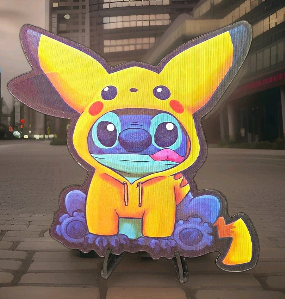 Stitch Pikachu 3D Motion Lenticular Car Laptop Decal Sticker Peeker